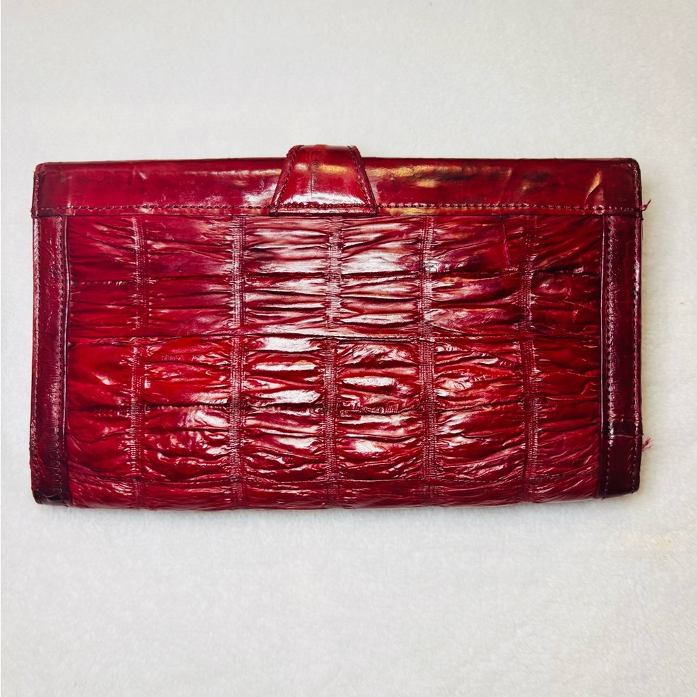 Eel Skin Wallet or Clutch in an Oxblood Red EUC - Picture 2 of 8
